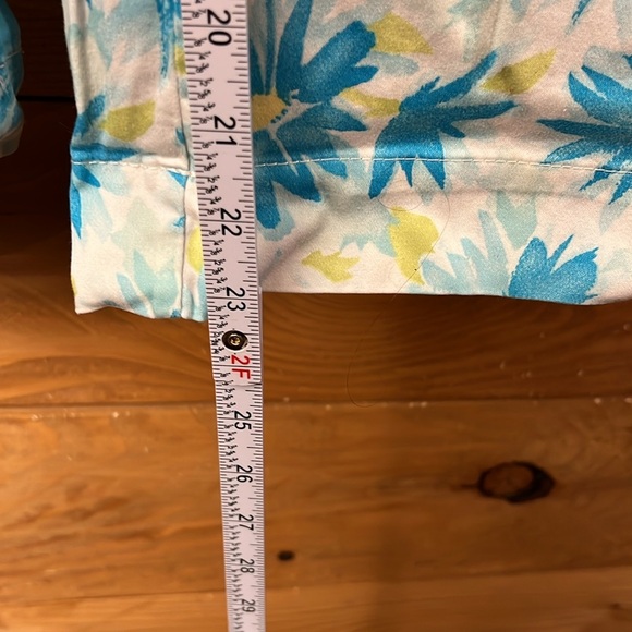 The Worthington‎ StretchWomens Cropped Floral Print Pants Blue Yellow 8 Summer - Picture 3 of 7